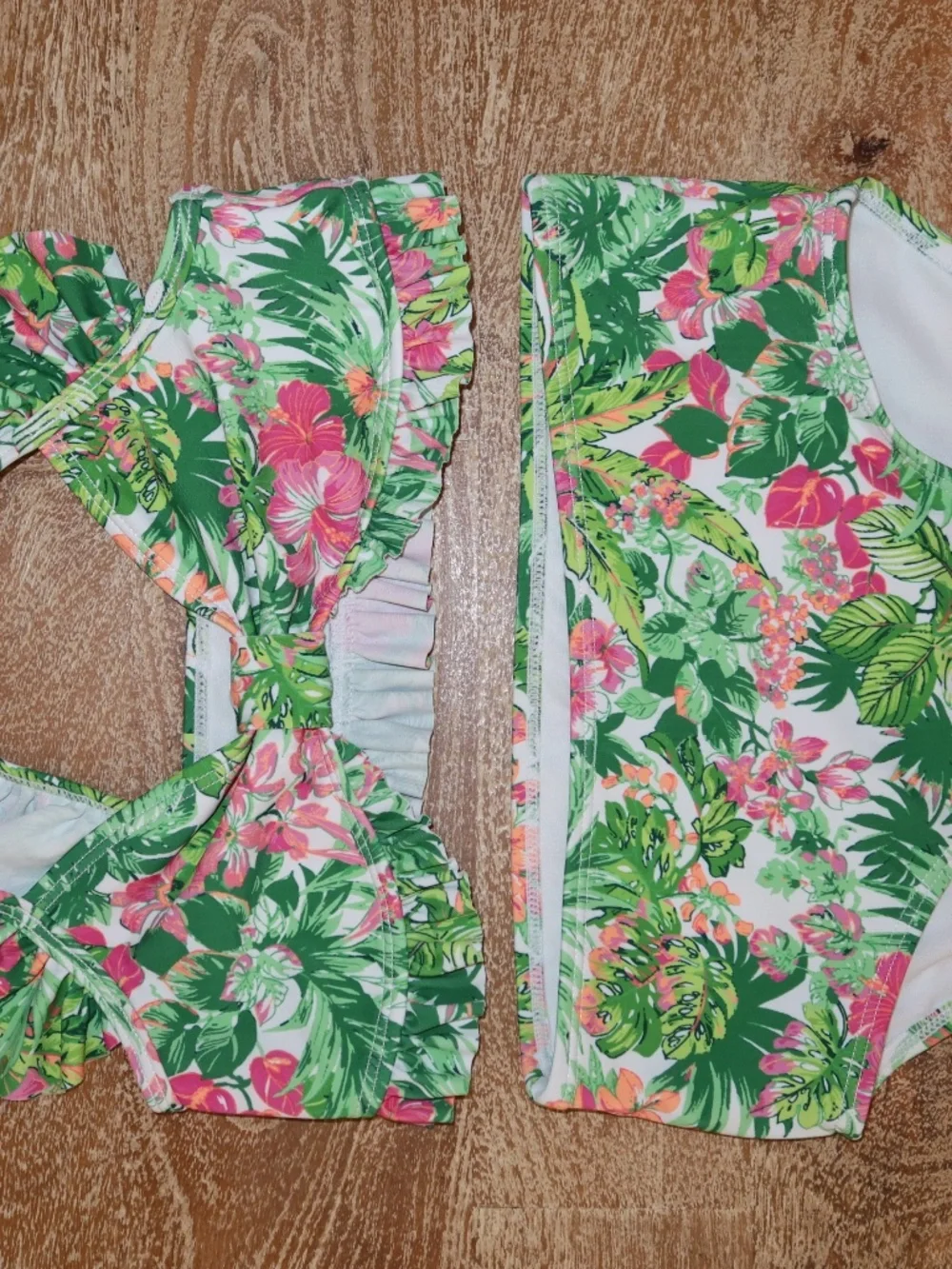 Janie & Jack Two Piece Banana Leaf Floral Girl Swimsuit Size 10